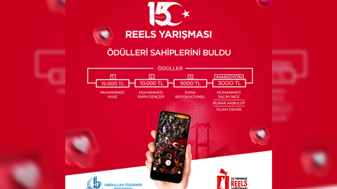 15 Temmuz Reels Yarışmasının Ödülleri Sahiplerini Buldu