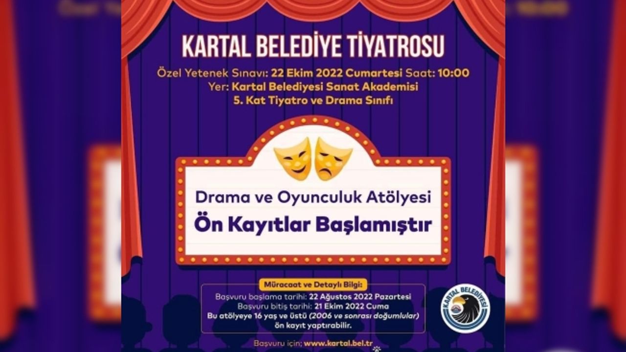 Belediye Tiyatrosu Drama ve Oyunculuk Atölyesi Ön Kayıtları Başladı