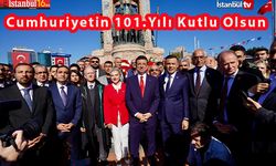 İBB Başkanı İmamoğlu Taksim'de Cumhuriyetin 101.Yılını Kutladı