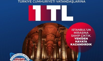 Yerebatan Sarnıcı, Artık Türk Vatandaşlarına Sadece 1 TL !