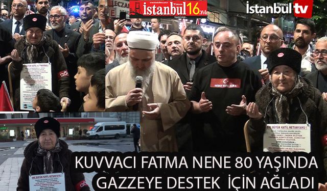 İsrail'e Lanet Filistin'e Destek Basın Açıklamasında 80 Yaşındaki Kadının Ağlaması Damga Vurdu  (VİDEOLU)