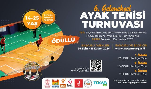 Zeytinburnu’nda 6. Geleneksel Ayak Tenisi Turnuvası İçin Başvurular Başladı