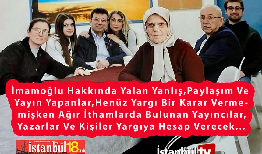 İmamoğlu: Yargısız İnfaz Yapan 200'ün Üzerinde Kişi Veya Kurum  Hakkında Suç Duyurusunda Bulundu