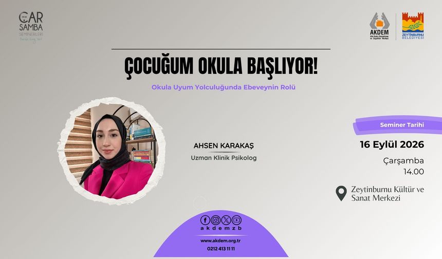 Çarşamba Seminerleri Yeni Döneme “Okula Uyum” Konusuyla Başlıyor